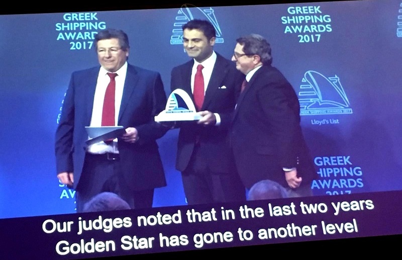 Το βραβείο καλύτερης ακτοπλοϊκής 2017 των Lloyds στην Golden Star Ferries